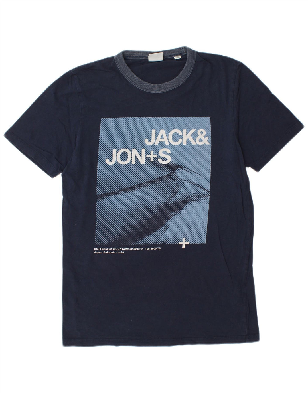 JACK & JONES T-shirt grafica da uomo in cotone medio blu navy
