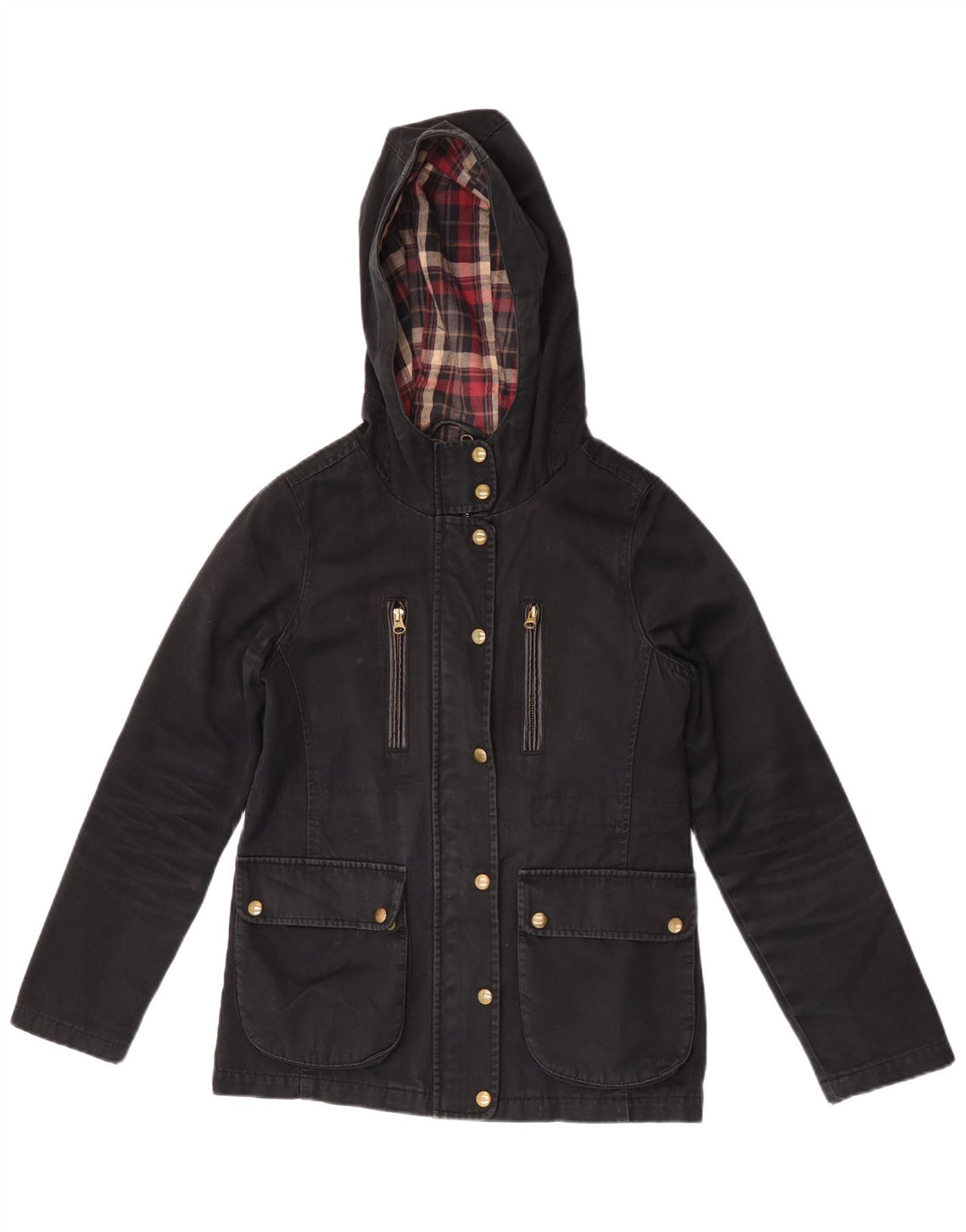 Topshop Bomber con cappuccio da donna UK 8 piccolo cotone nero