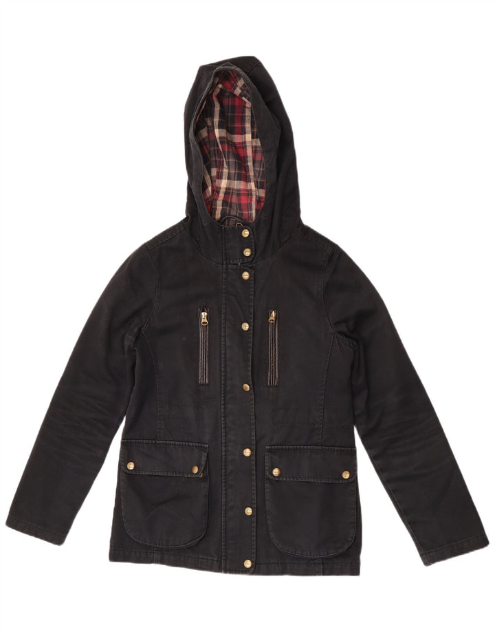 Topshop Bomber con cappuccio da donna UK 8 piccolo cotone nero