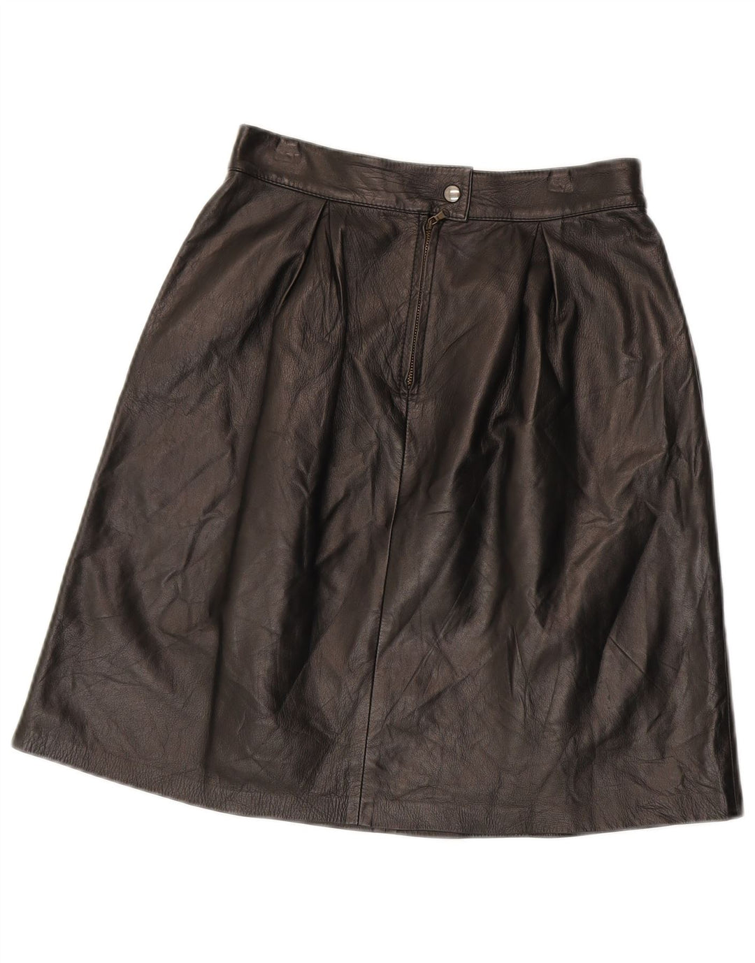 Gonna in pelle vintage da donna XS W25 in pelle nera