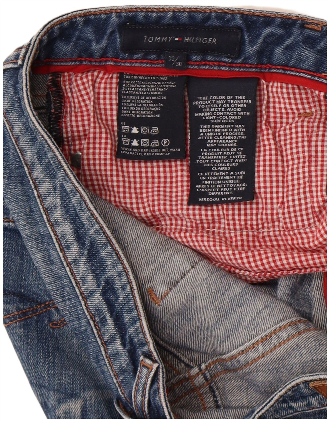 Jeans dritti da donna Tommy Hilfiger W32 L30 cotone blu