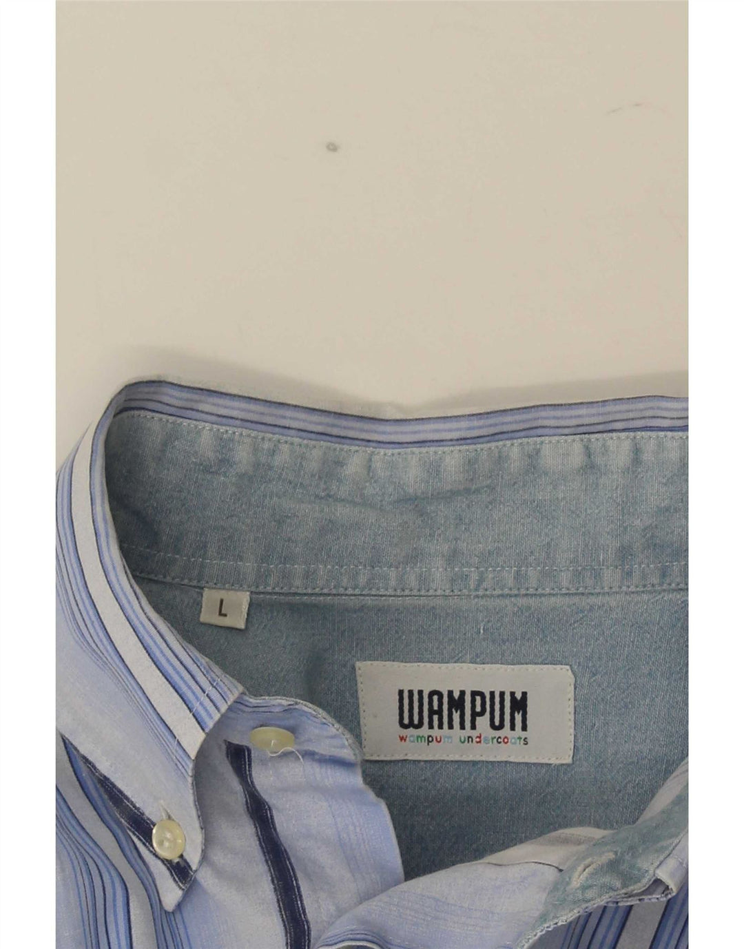 Camicia da uomo Wampum in cotone a righe grandi blu
