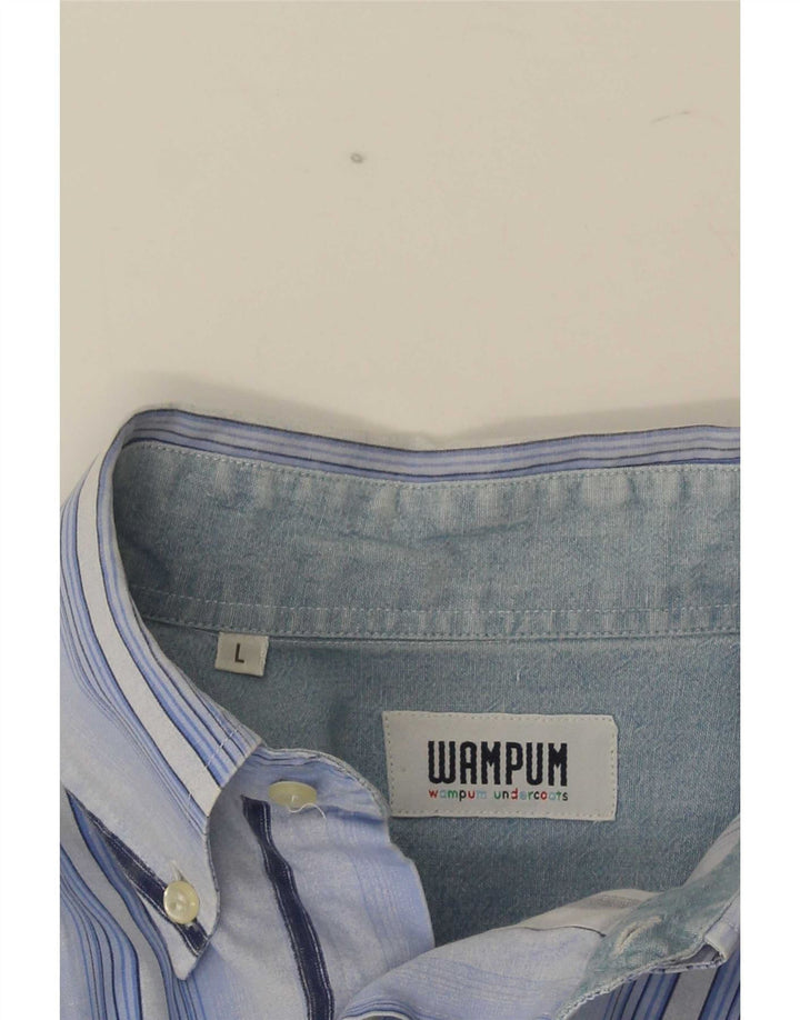 Camicia da uomo Wampum in cotone a righe grandi blu