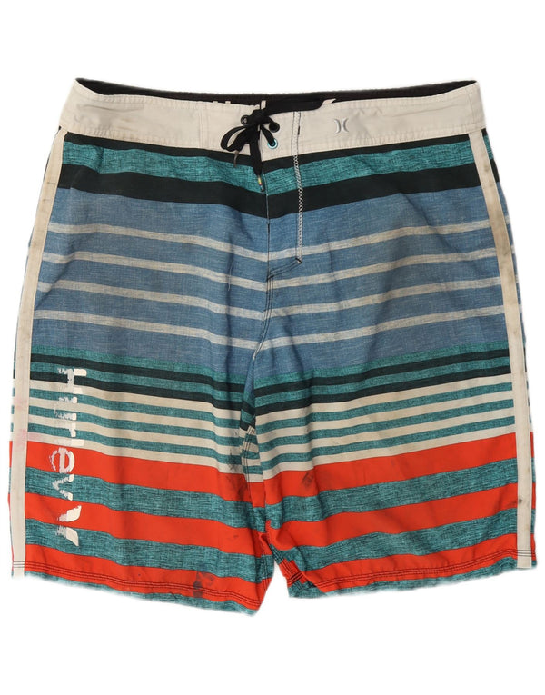 Pantaloncini da bagno grafici da uomo Hurley, grandi in poliestere a righe multicolori