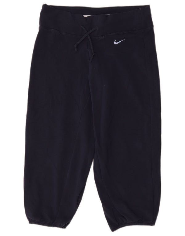 Pantaloni da tuta Nike Dri Fit Capri da donna, pantaloni da jogging, UK 8, piccoli, blu navy