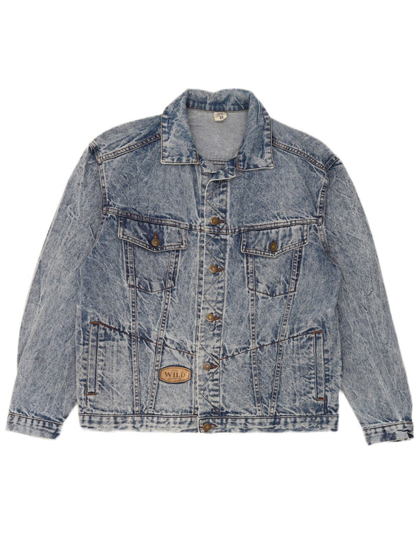 Giacca di jeans da uomo Wild UK 38 Cotone blu medio