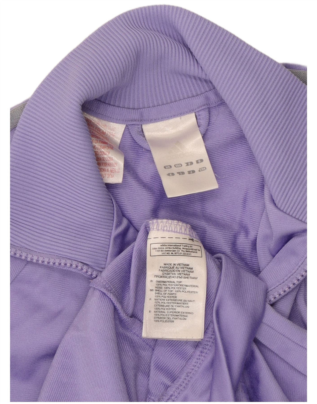 Giacca da tuta da donna Adidas UK 12 poliestere viola medio