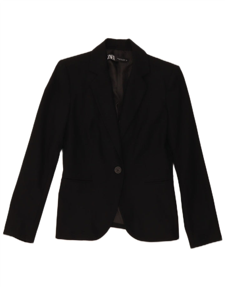 Giacca blazer a 1 bottone da donna Zara EU 36 XS poliestere nero