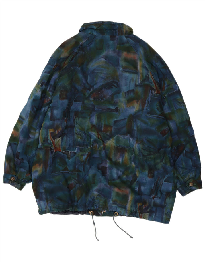 Cappotto giacca a vento oversize da donna VINTAGE UK 20 2XL Blu navy Tie Dye