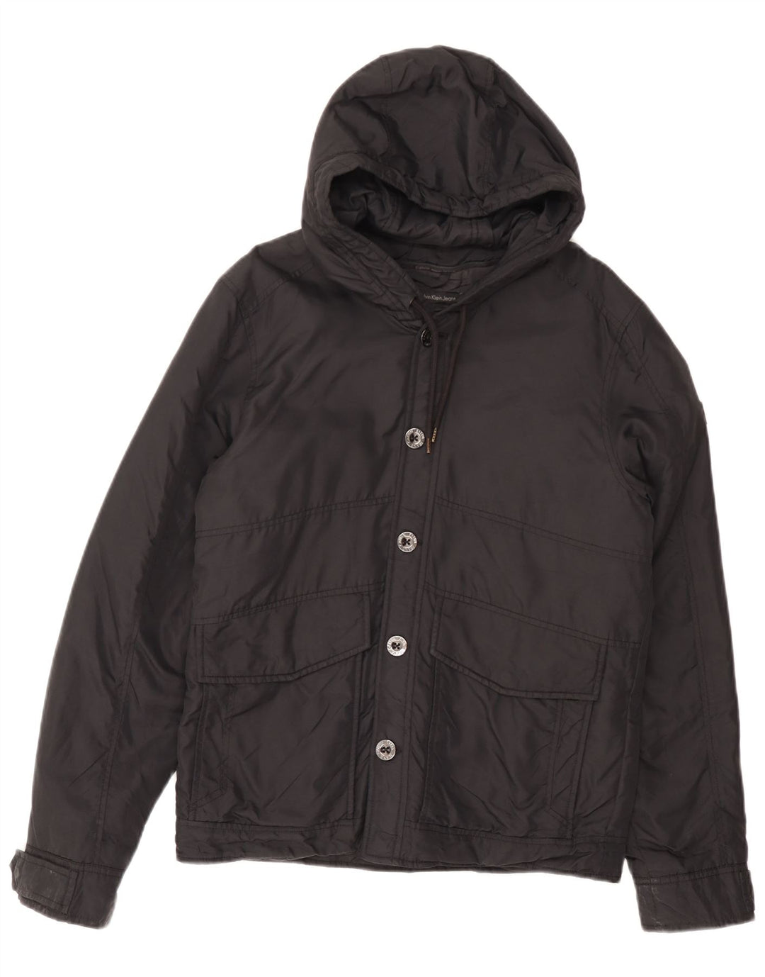 Giacca imbottita con cappuccio da uomo Calvin Klein UK 38 media nera