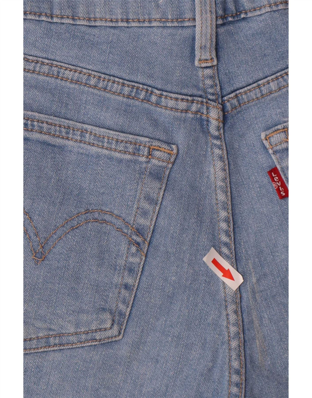 Pantaloncini di jeans invecchiati Levi's da donna piccoli W26 in cotone blu