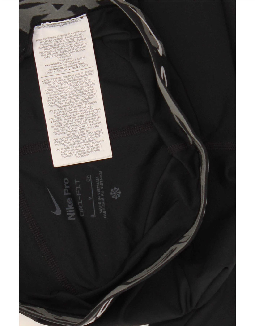 Leggings grafici Nike Dri Fit da donna UK 10 piccoli poliestere nero