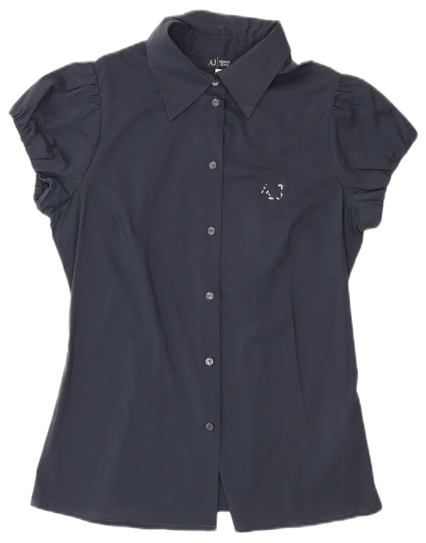 Camicetta camicia da donna Armani EU 40 cotone blu navy medio
