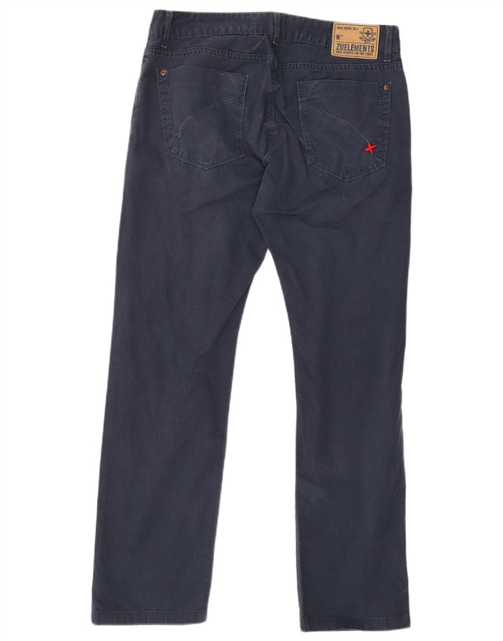 Pantaloni casual dritti da donna Zu Elements W34 L28 cotone blu navy