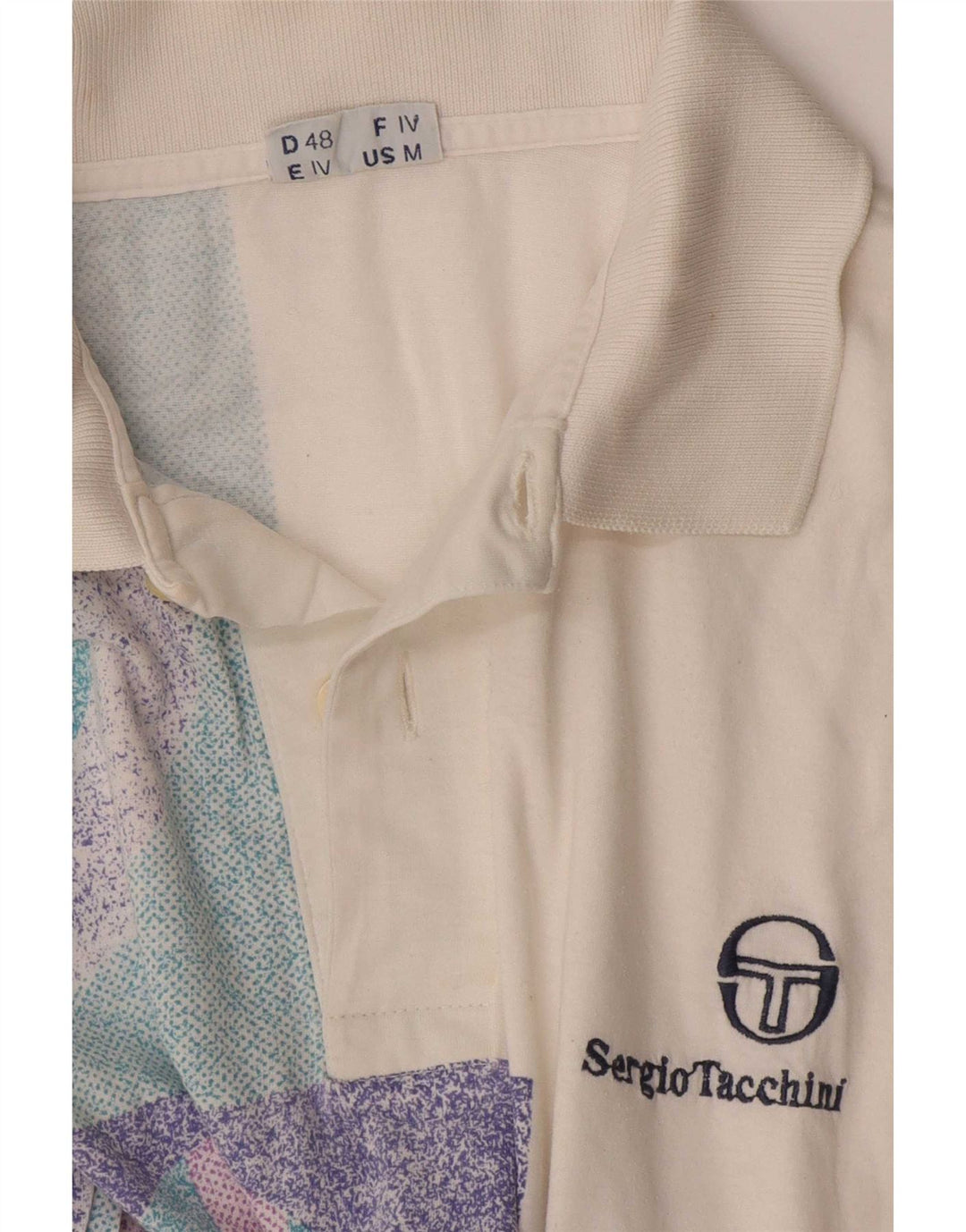 Polo Uomo Sergio Tacchini Bianco Medio Geometrico