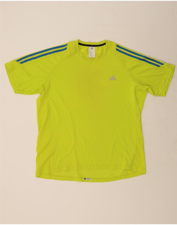 ADIDAS Mens T-Shirt XL Yellow Polyester Vintage Adidas and Second-Hand Adidas from Messina Hembry 
