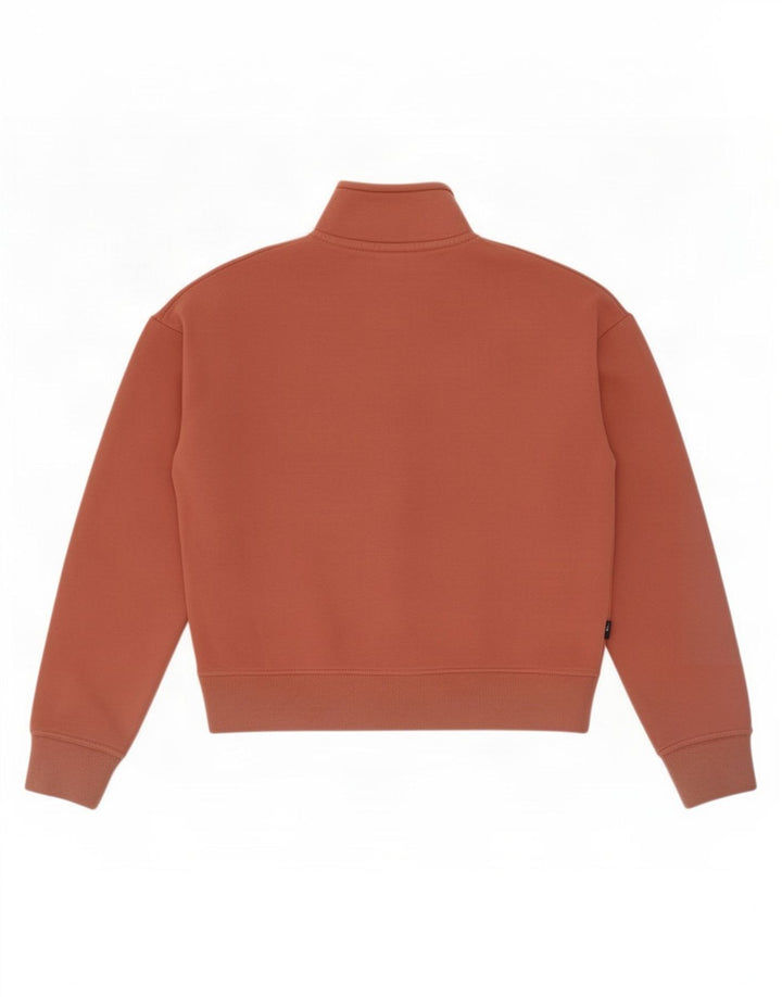 Felpa da donna con collo oversize corto e zip Superdry, maglione UK 8 piccolo marrone