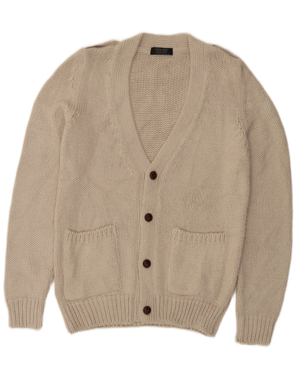 Maglione cardigan da uomo Zara grande acrilico beige
