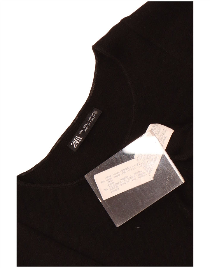 Abito a trapezio senza maniche da donna Zara UK 14 grande viscosa nera