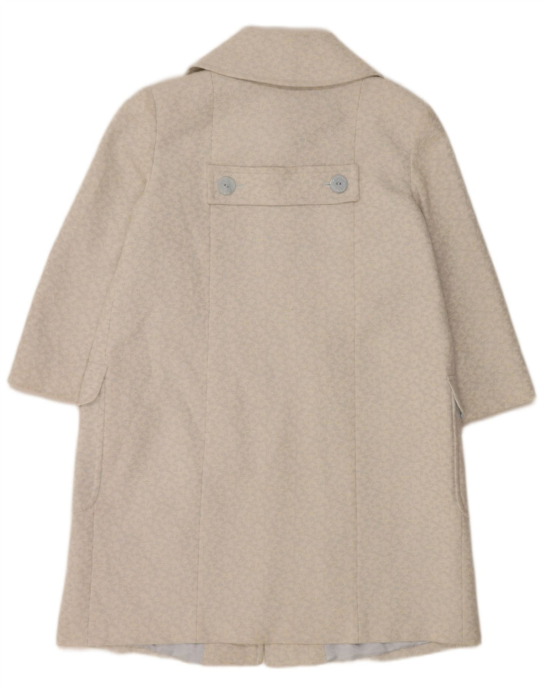 Soprabito da donna con maniche a 3/4 Paul Costelloe UK 12 Blu medio geometrico