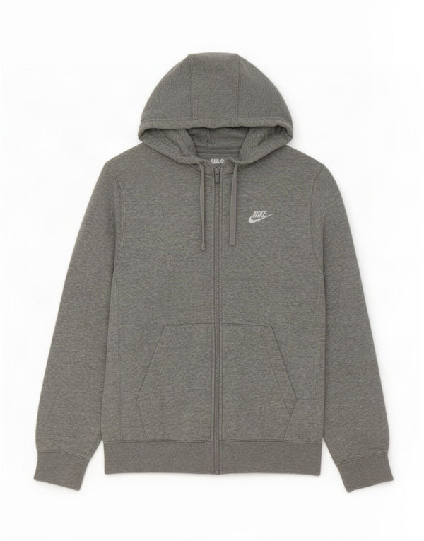 Felpa con cappuccio e zip Nike da uomo XS in cotone chiazzato grigio