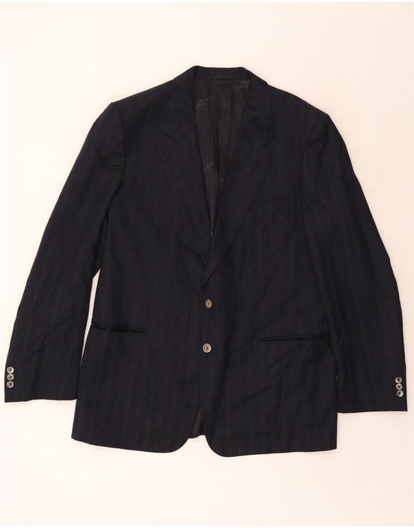 Giacca blazer da uomo a 2 bottoni Pierre Cardin IT 58 4XL Gessato blu navy