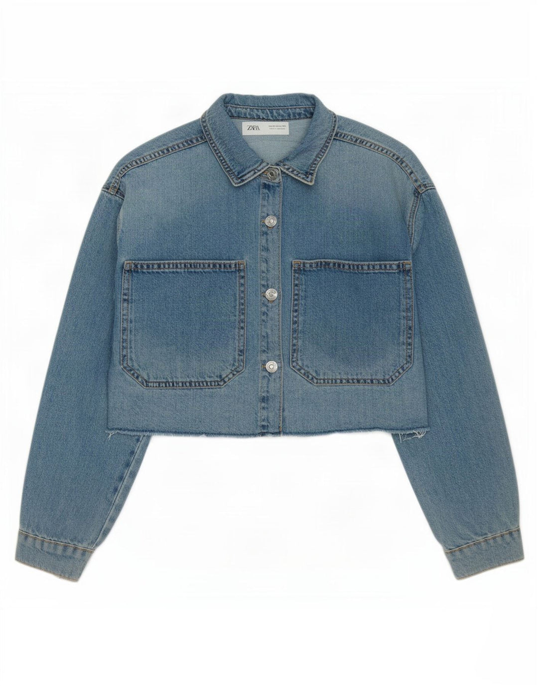 Giacca corta in denim per ragazze Zara 11-12 anni in cotone blu