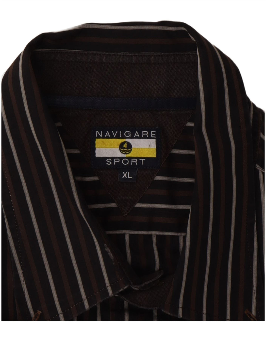 Camicia da uomo Navigare XL a righe marroni