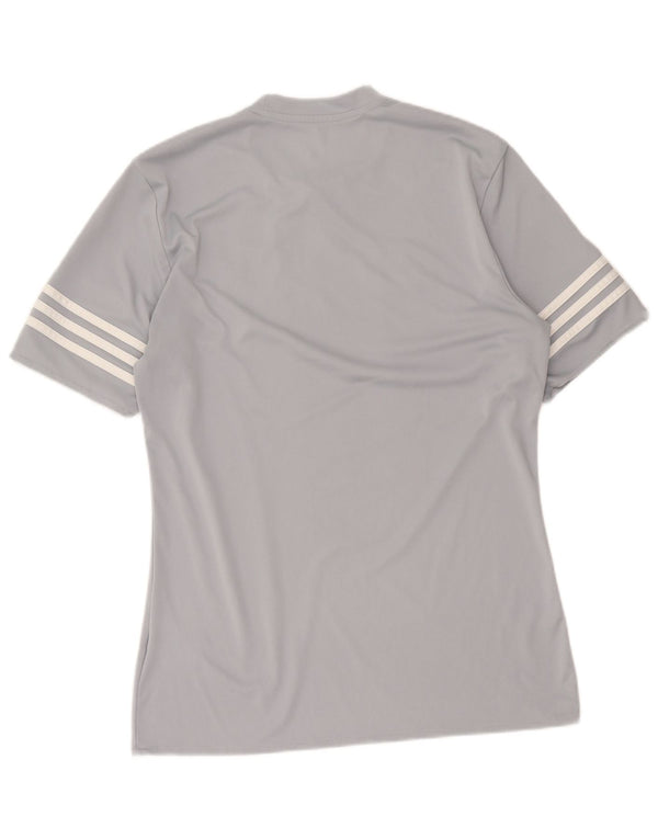 T-shirt Adidas Climalite da uomo Top in poliestere grigio medio