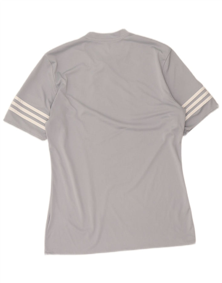 T-shirt Adidas Climalite da uomo Top in poliestere grigio medio