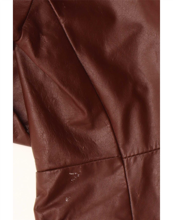 Giacca blazer in pelle da uomo a 2 bottoni Jean Pierre UK 38 Marrone medio