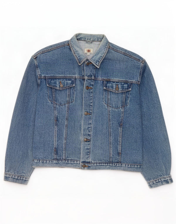 Giacca di jeans vintage da uomo UK 44 2XL cotone blu