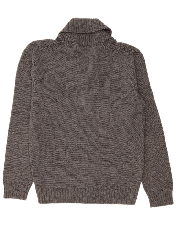 Bikkembergs Maglione da uomo con collo a scialle grande in lana color block grigio