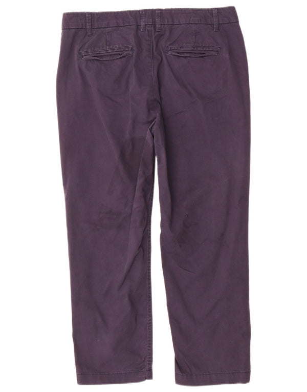 FAT FACE Womens Straight Cropped Trousers UK 10 Small W29 L23 Navy Blue