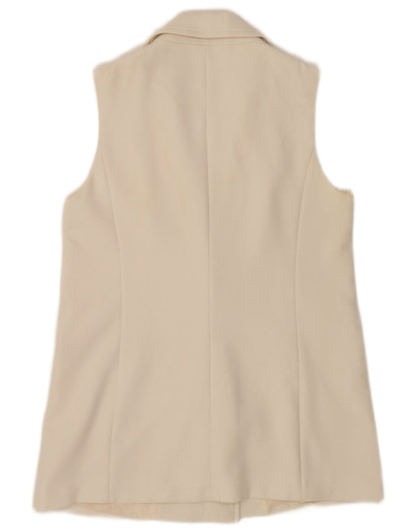 Giacca blazer doppiopetto senza maniche da donna Zara UK 12 colore bianco medio