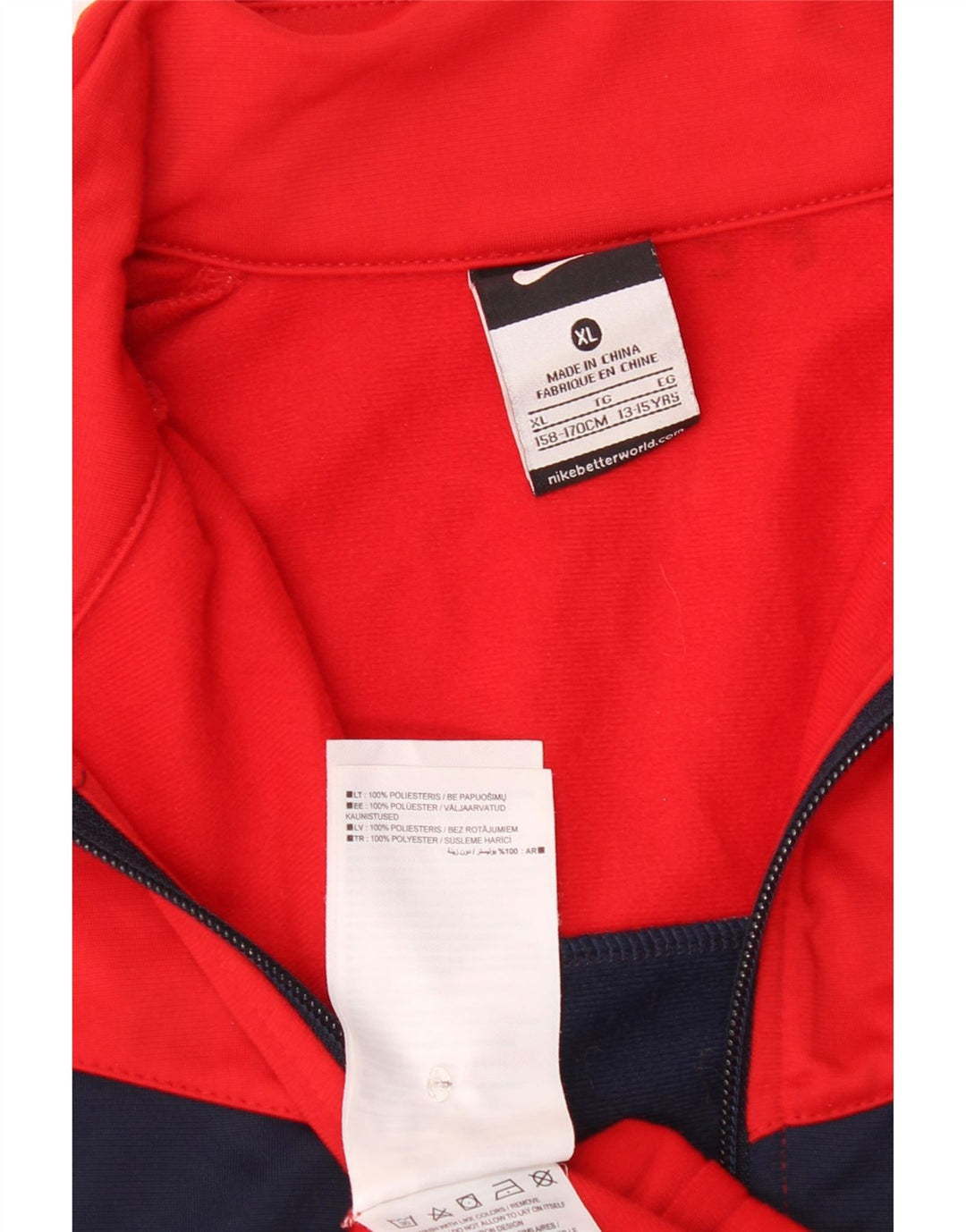 Giacca da tuta Nike da ragazzo, 13-14 anni, XL, in poliestere color block rosso