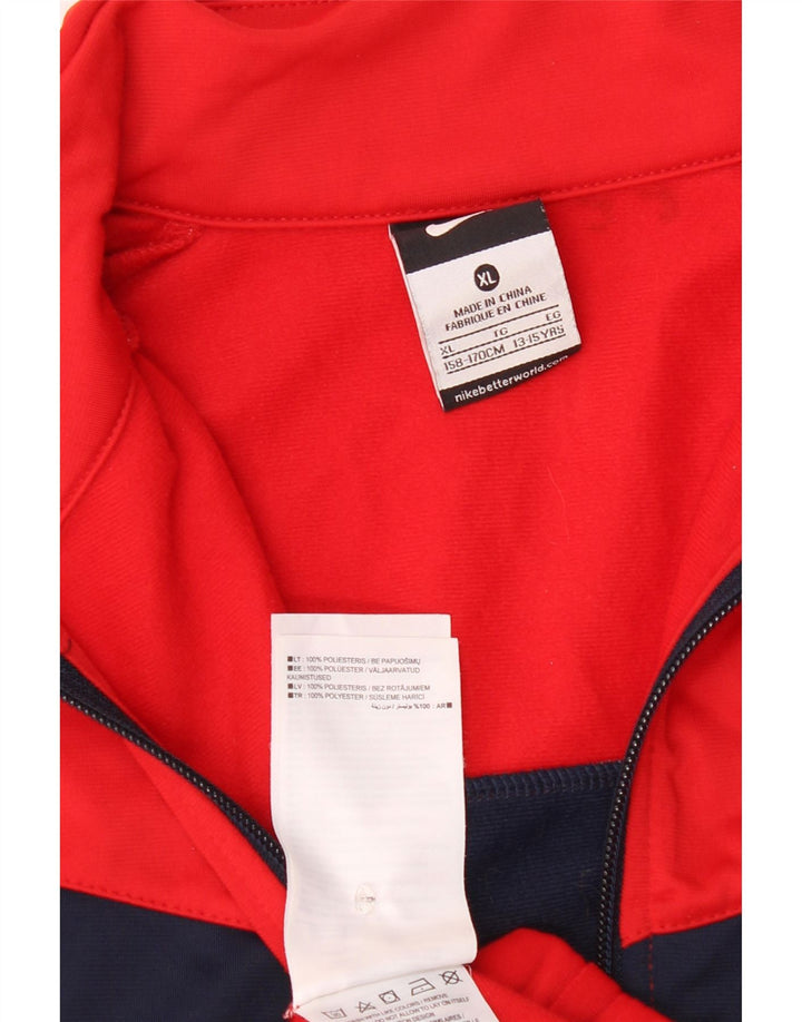 Giacca da tuta Nike da ragazzo, 13-14 anni, XL, in poliestere color block rosso