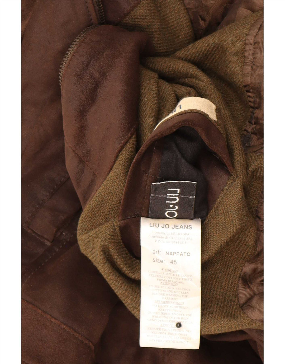 Giacca Uomo Liu Jo in Pelle Scamosciata IT 48 Pelle Marrone Medio