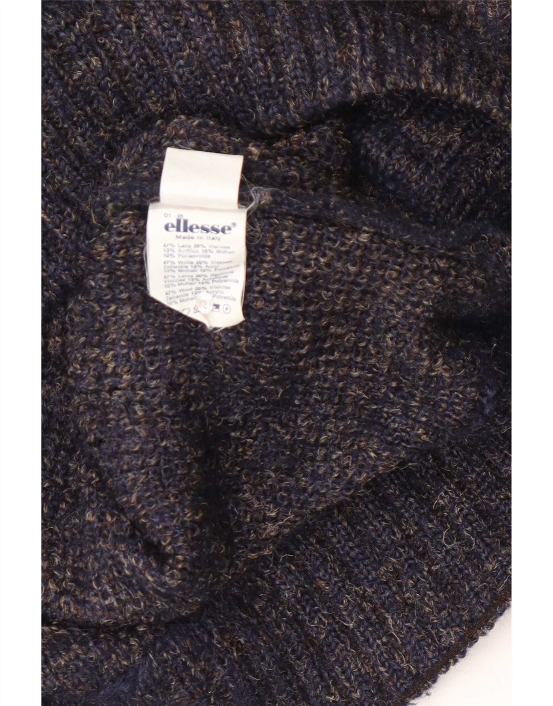 Maglione da uomo con scollo a barca Ellesse, lana media blu navy