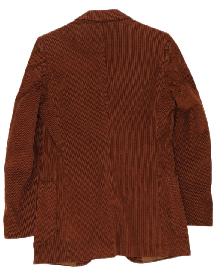 Giacca blazer in velluto a coste da donna a 2 bottoni Lebole UK 12 Marrone medio