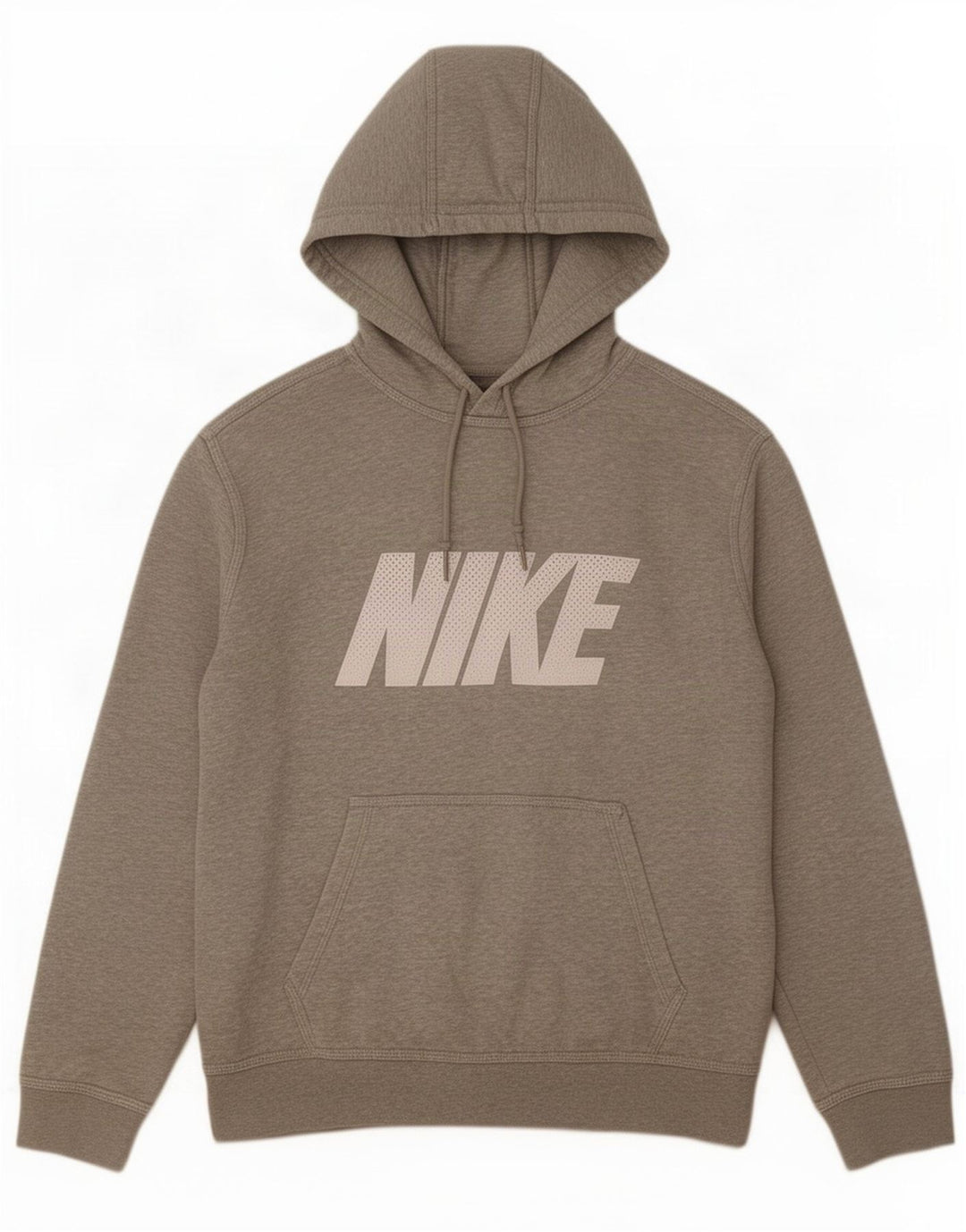 Felpa con cappuccio grafica Nike da uomo in cotone chiazzato grigio medio