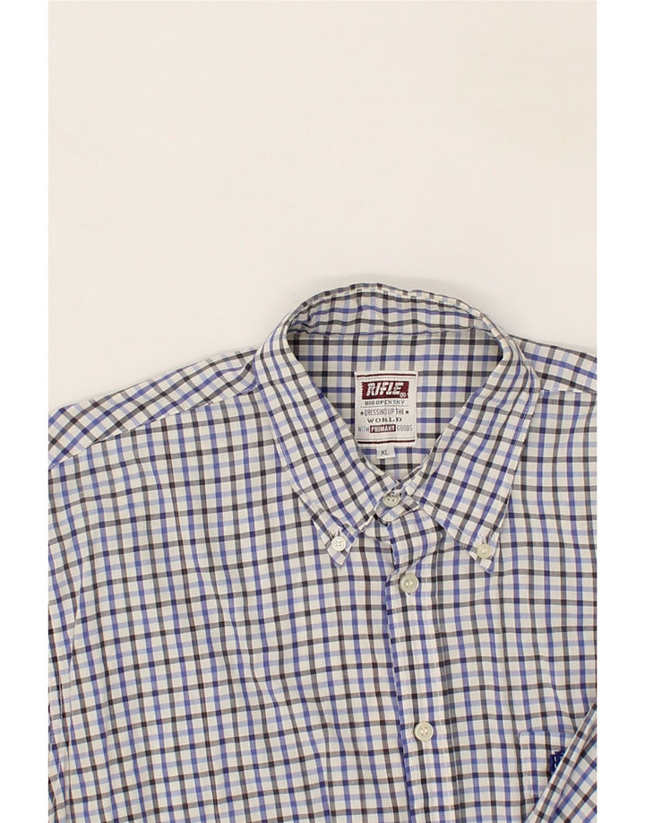 RIFLE Mens Shirt XL Blue Gingham Vintage Rifle and Second-Hand Rifle from Messina Hembry 