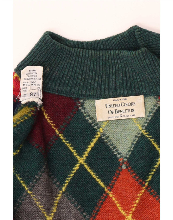 Maglione da donna oversize con collo alto Benetton IT 48 XL Verde