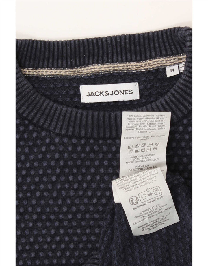Maglione maglione girocollo da uomo Jack & Jones medio blu navy a pois