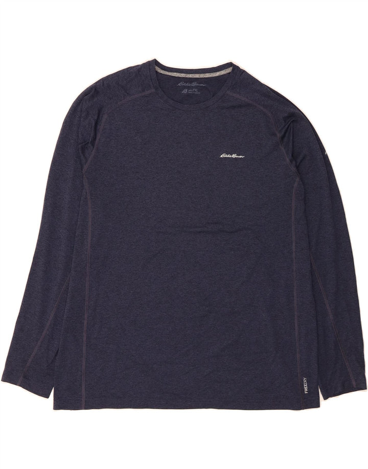 EDDIE BAUER Mens Top Long Sleeve XL Navy Blue Polyester Vintage Eddie Bauer and Second-Hand Eddie Bauer from Messina Hembry 