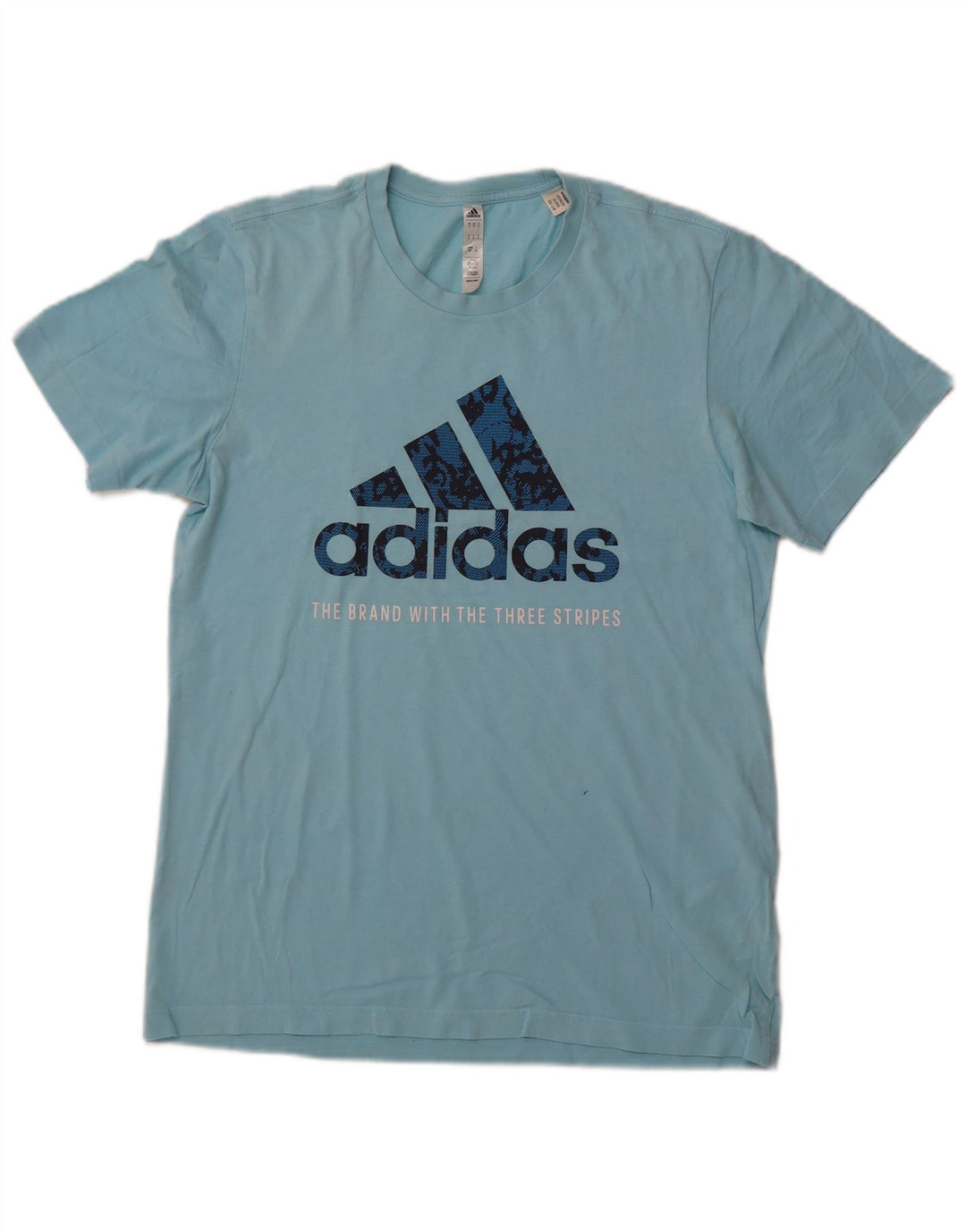 T-shirt grafica da uomo ADIDAS Top piccola in cotone blu