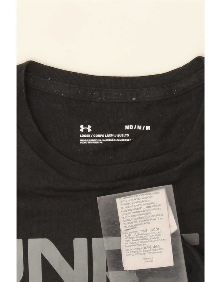 T-shirt grafica da uomo Under Armour Top in cotone nero medio