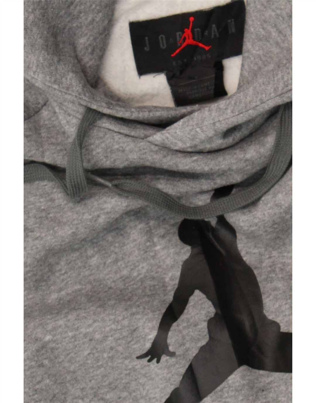 JORDAN Mens Graphic Hoodie Jumper Small Grey Cotton Vintage Jordan and Second-Hand Jordan from Messina Hembry 