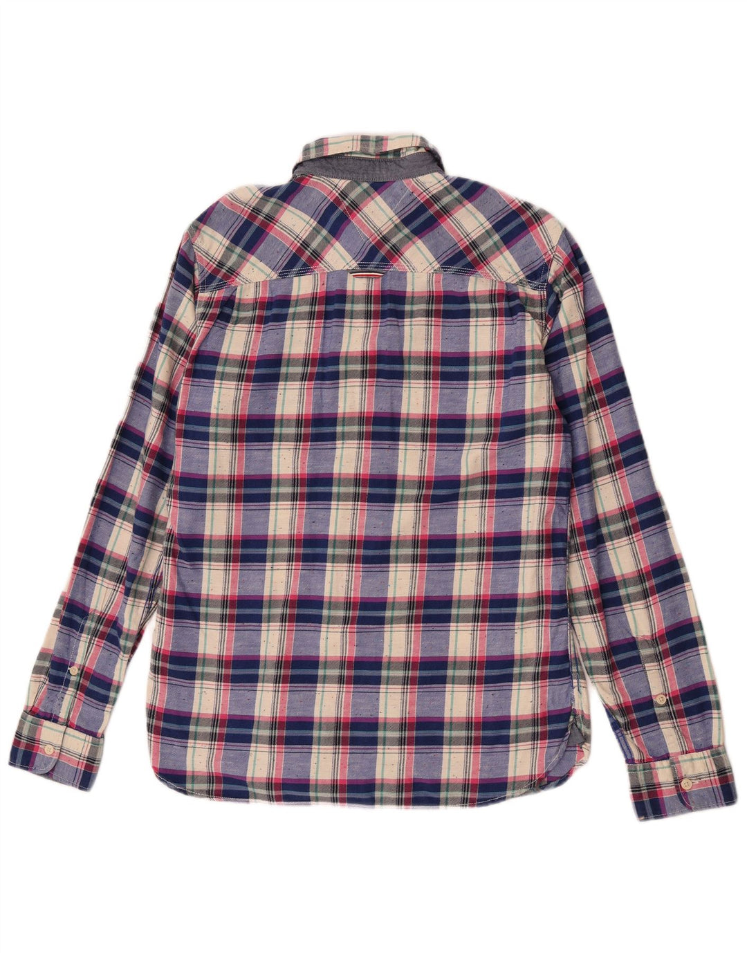 Camicia da uomo Tommy Hilfiger a quadri grandi in cotone blu