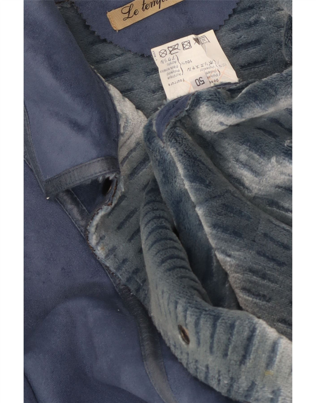 Soprabito vintage da donna IT 50 XL blu poliestere
